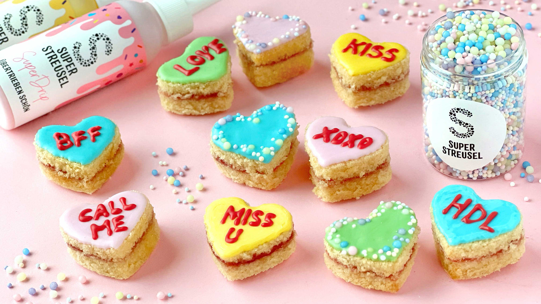 Easy Petit Fours als Conversation Hearts