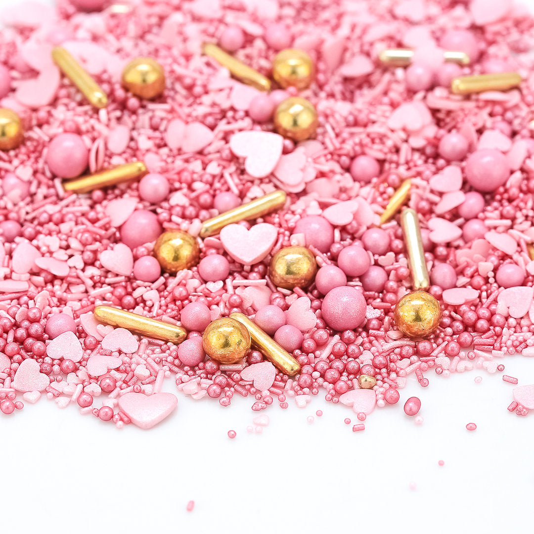 Lieblingsding Super Streusel (90g), Streusel Herzen, Bunte Streusel, rosa Zuckerstreusel, Sprinkles - 1